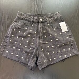 Starry Night High Waist Denim Shorts